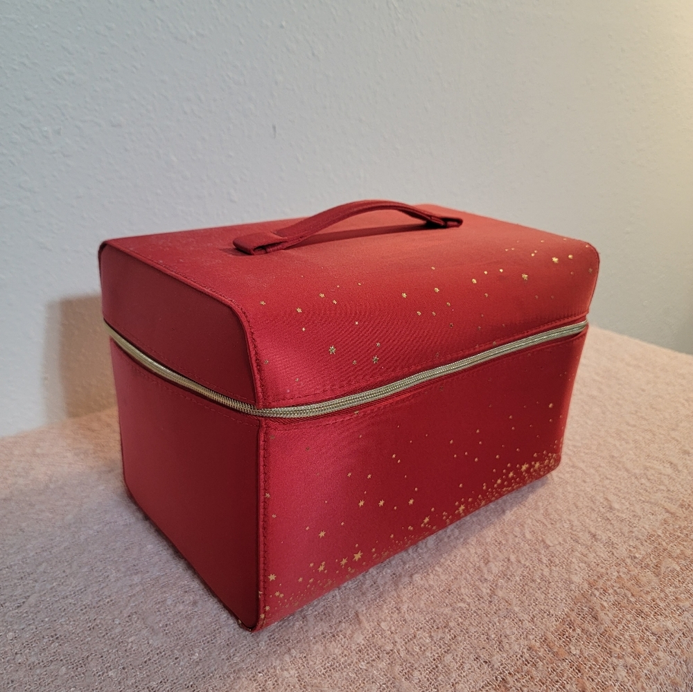 Estee Lauder red make up bag